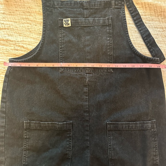 Original - Denim Dungaree Shorts in Washed Black - Picture 4 of 5